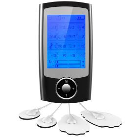 Rechargeable Tens Unit Machine Impulse Massager 16 Modes Pain Relief Body Massager Machine with Dual Outputs