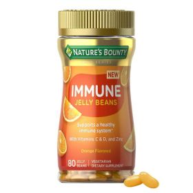 Nature's Bounty Vitamin C;  D;  & Zinc for Immune Support Jelly Beans;  Orange;  80 Count