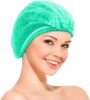 Pack of 100 Teal Mob Caps 21' Hair Caps with Elastic Stretch Band Disposable Polypropylene Hair Cover Caps Unisex Hair Covers for Food Service Breatha