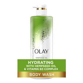 Olay Hydrating Body Wash with Hempseed Oil and Vitamin B3 Complex, for All Skin Types, 20 oz