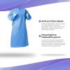 Disposable Medical Gowns. Pack of 10 Blue Isolation Gowns; Disposable Frocks Large. 50gm/m2 Polypropylene PPE Medical Gown with Elastic Wrists; Neck T