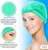 Pack of 100 Teal Mob Caps 21' Hair Caps with Elastic Stretch Band Disposable Polypropylene Hair Cover Caps Unisex Hair Covers for Food Service Breatha