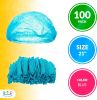 Pack of 100 Blue Mob Caps 21' Hair Caps with Elastic Stretch Band Disposable Polypropylene Hair Cover Caps Unisex Head Covers for Food Service Breatha