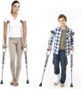 1 Pair Forearm Crutches, Universal Aluminum Non-Slip Crutches with Adjustable Height and Turning Arm Cuffs